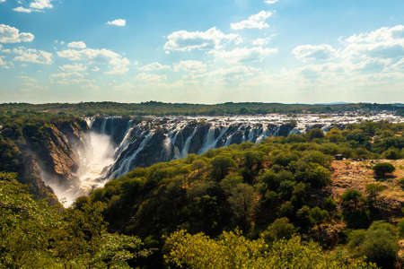 beautiful Ruacana Falls on the Kunene River in Northern Namibia and Southern Angola, Africa wilderness landscapeの写真素材