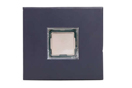 Modern computer processor 9th generation, modern central processing unit (CPU), isolated on white...