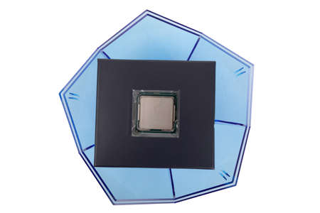 Modern computer 9th generation, modern central processing unit (CPU), isolated on white background