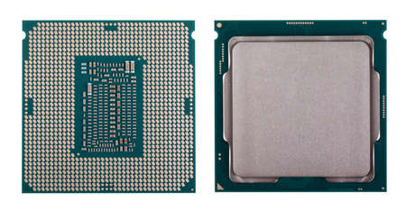 Modern computer x86 processor 9th generation, modern central processing unit (CPU), isolated on...
