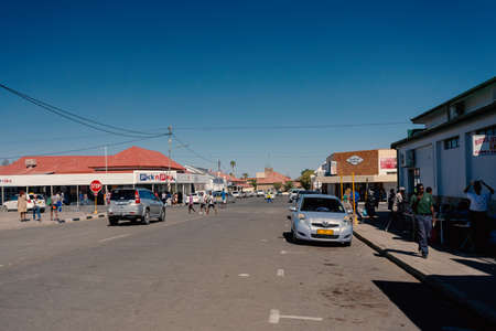 NAMIBIA, KEETMANSHOOP, APRIL 30: Ordinary people on african street in city Keetmanshoop. City is located in the Karas Region and It is named after Johann Keetman, a German industrialist. April 30, 201のeditorial素材