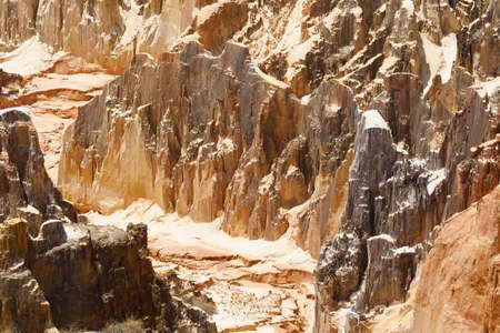 Famous Lavaka of Ankarokaroka erosion canyon in Ankarafantsika National Park, incredible moonscape...