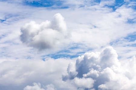 Dramatic sunset sky with colorful clouds after thunderstorm, natural background or backdrop for sky replacementの写真素材