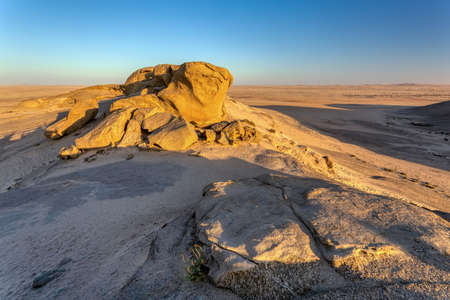 Rock formation Vogelfederberg in Namib desert, sunset scene, landscape, Namibia, Africa wildernessの写真素材