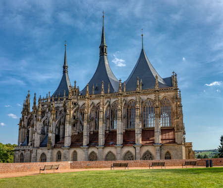 Saint Barbara's Cathedral, Church, Czech: Chram svate Barbory, is a Roman Catholic church in Kutna Hora, Bohemia, UNESCO WORLD HERITAGE,Czech Republicの写真素材