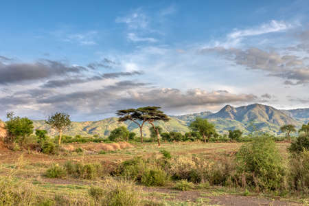 ethiopian landscape near Arba Minch. Ethiopia Southern Nations Region, Africa Omo valley wildernessの写真素材