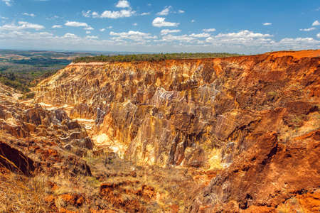 Lavaka of Ankarokaroka erosion canyon in Ankarafantsika National Park, moonscape lanscape in...