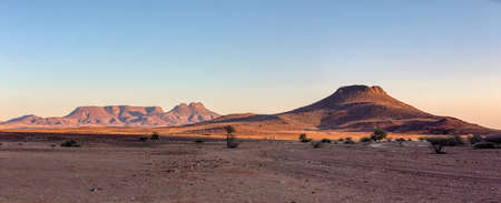sunrise in Brandberg Mountain, Namib desert, Namibia, Africa wildernessの写真素材