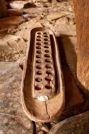 board for Gabata, gebata is a three-rank mancala game from Ethiopia, first recorded in the...