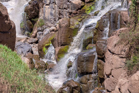 beautiful waterfall in Awash National Park. Waterfalls in Awash wildlife reserve in south of Ethiopia. Wilderness scene, Africaの写真素材