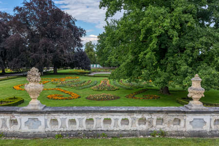 The garden of the castle of cesky krumlov Czech republic europe.