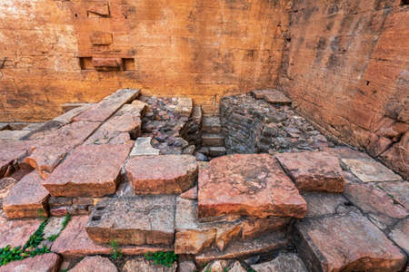 sacrificial altar in Great Temple of the Moon from 700 BC in Yeha, Tigray region. The oldest standing structure in Ethiopia and it served as the capital of the pre-Aksumite kingdom.の写真素材