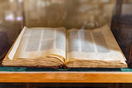 very old and Ancient holy Bible in Amharic language in the  monastery Ura Kidane Mehret, Zeghe...