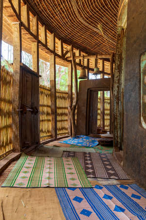 very old ancient  Ura Kidane Mehret Church, monastery from 14th century. Zeghe Peninsula in Lake Tana. near bahir Dar, Ethiopiaのeditorial素材