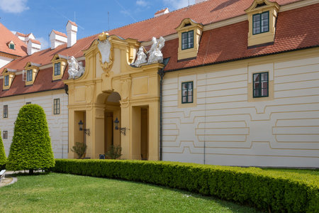 Chateau Valtice, Lednice-Valtice Cultural Landscape, World Heritage Site by UNESCO. Valtice is one of the most impressive baroque residences of Central Europe.のeditorial素材