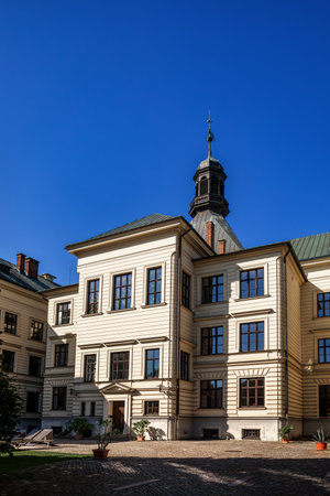 Neo-renaissance historic building, Higher Vocational School and Secondary Pedagogical School Litomyslの写真素材