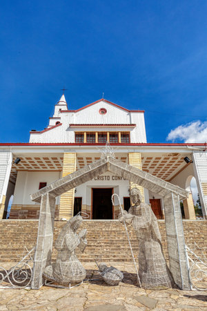 Basilica Sanctuary of the Fallen Lord and Our Lady of Monserrate, Monserrate Sanctuary is a Catholic shrine in Bogota, Colombia.の写真素材