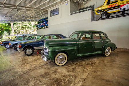 Medellin, Colombia - December 9, 2023: Vehicle fleet of famous drug dealer Pablo Escobar in Open-air museum.のeditorial素材