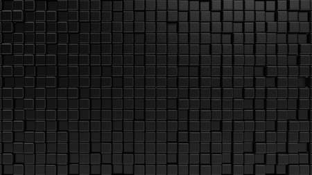 Abstract black geometric shape brick and cube composition generated in solid color 3d rendering imageの写真素材