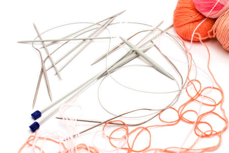 abstract background of the spokes for knitting with yarn closeup