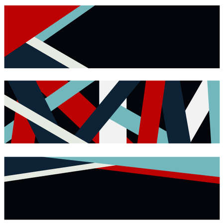 set of banners with colorful design on a dark backgroundのイラスト素材