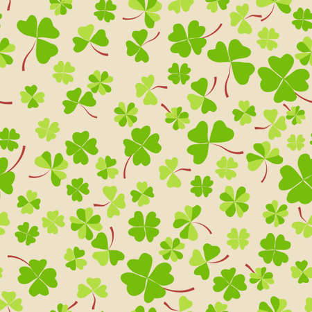 abstract seamless pattern of green leaf cloverのイラスト素材