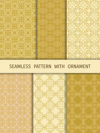 Set of six seamless patterns with ornamentのイラスト素材