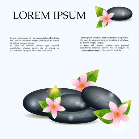 Spa stones on a light background for booklet, brochure, bannerのイラスト素材