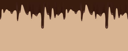 Seamless border of melted chocolateのイラスト素材