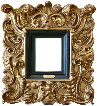 Rococo gold frame isolated on white