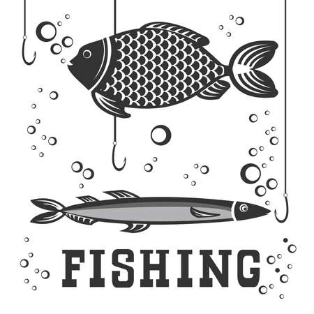 Original illustration with fish in water for anglers and fishing enthusiastsのイラスト素材