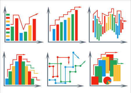 Elements of infographics on a white background in a flat style. Isolated icons for your design diagrams. Vector illustrationのイラスト素材