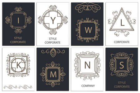 corporate style. Decorative, ornament frames in Baroque style. Vector Illustrationのイラスト素材
