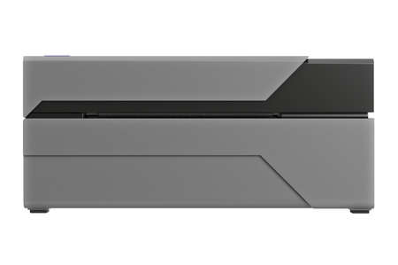 Barcode printer register office electronic, front view. 3D graphic