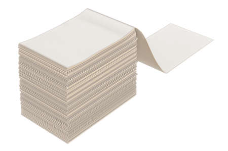 Paper stack heap barcode sticker. 3D graphic
