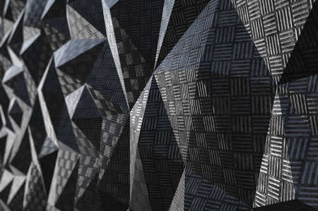 Metallic pattern texture abstract geometric polygonal background. 3D renderingの写真素材