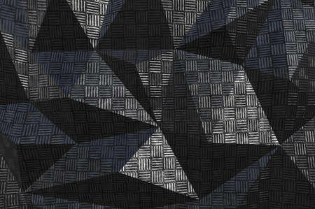 Metallic pattern texture abstract geometric triangular background. 3D rendering