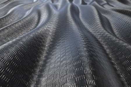 Metallic pattern texture abstract wave curve background. 3D rendering