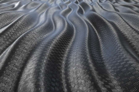 Metallic pattern texture abstract wave curve background. 3D rendering