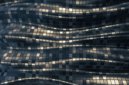 Mosaic metallic pattern texture abstract soft curve background. 3D rendering