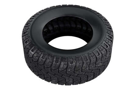 Tire black rubber dirt vehicle. 3D renderingの写真素材