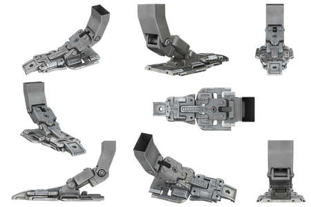 Sci-fi metal mechanical robot leg set. 3D renderingの写真素材