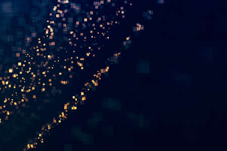 Glitter squares lights glittering background. Defocused bokeh dark. Illustrationの写真素材