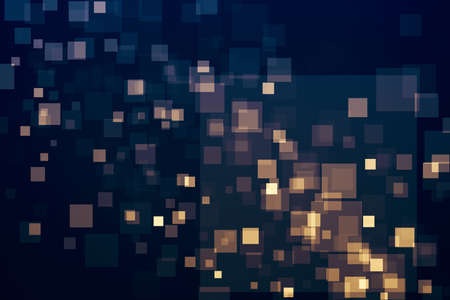 Glitter lights glittering squares shape background. Defocused bokeh dark. Illustration