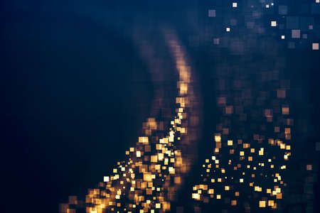 Glitter lights glittering background. Defocused bokeh squares. Illustrationの写真素材