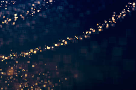 Glitter lights glittering squares background. Defocused bokeh dark. Illustrationの写真素材