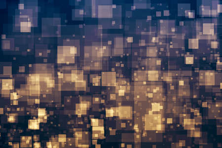 Glitter lights glittering squares shape magic background. Defocused bokeh dark. Illustrationの写真素材