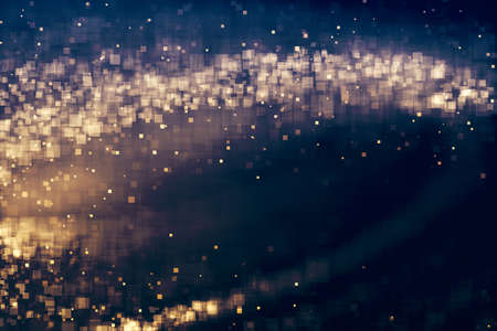 Glitter lights glittering background. Defocused bokeh squares. Illustrationの写真素材