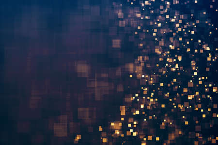 Glitter lights glittering background. Defocused bokeh squares. Illustrationの写真素材