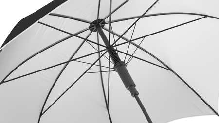 Umbrella parasol classic open with white bottom, close view. 3D renderingの写真素材